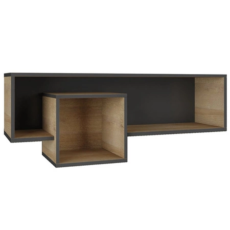 Nano Kindermöbel Set 2 graphit / Eiche riviera ideal für ein trendiges Jugendzimmer