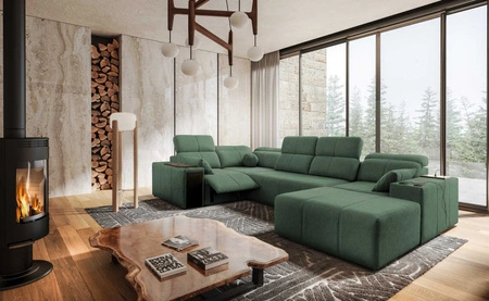 Ecksofa mit Schlaffunktion Tesalia IV Lux mint rechte Seite stilvolles Ecksofa mit ausziehbarem Fußteil und verschiebbarer Rückenlehne Funktion