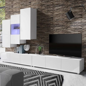 Hängeelement Apulia XVII weiß glänzend Außergewöhnlich stilvolles Hängeelement mit schlichten Möbelstücken, das sich in jede Einrichtung einfügt