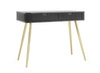 Zoya schwarz Konsole mit Schubladen stilvolle und funktionale Schminktisch geschwungene massive Form geriffelte Schubladenfronten goldene Beine