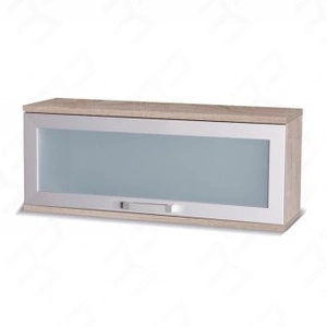 Hängeregal mit Tür Maximus 100 cm Eiche sonoma light modernes Design Kante mit Spezialfurnier eingefasst Elemente aus gehärtetem Sicherheitsglas