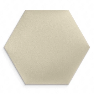 Gepolstertes Paneel Hexagon 30x26 cm cremefarbenes stilvolles Wandpaneel aus Veloursstoff modische Dekoration für jedes Interieur