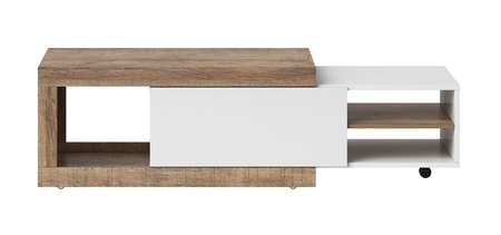 Couchtisch Sintra 120 cm / 153 cm Eiche samdal / weiß glänzend Originaldesign Breite verstellbarer Tisch