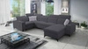 Ecksofa mit Schlaffunktion Kelly Sleek IV graphit rechte Ecke Schlafsofa mit Bettkästen Webstoff