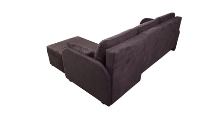 Ecksofa mit Schlaffunktion Orsa schwarz Universal Ecksofa mit interessantem Design strapazierfähiger Veloursstoff