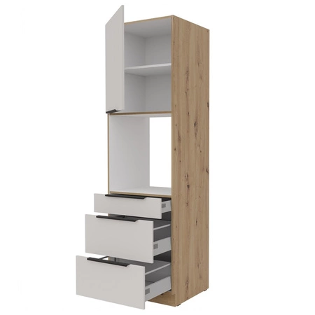 Soela 60 DPS-210 3S 1F Küchenschrank mit Schubladen für Backofeneinbau feuchtigkeitsbeständige Metallgriffe