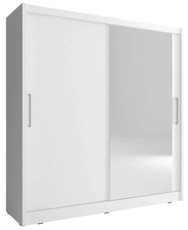 Milos 200 cm Schiebeschrank weiß moderne Garderobe ideal für ein Schlafzimmer Kleiderschrank oder Flur