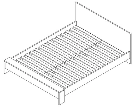 Bett Latika 160x200 cm Burgunder Eiche / weiß moderne Form der Möbel erfreut mit seinem Minimalismus und originellem Finish