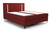 Boxspringbett Norco 180x200 dunkelrot stilvolles Bett mit Staukasten Beleuchtung im Kopfteil fügt eine einzigartige Note