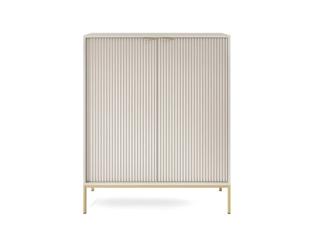 Kommode Lovro 104 cm beige in modernem Design mit Goldverzierung wird Liebhaber ausdrucksstarker Innenräume begeistern