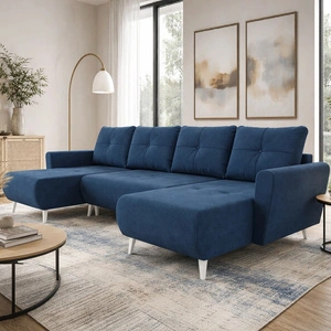 Ecksofa mit Schlaffunktion Felicie U dunkelblau Stilvolles und elegantes Ecksofa das zu skandinavischen Stilrichtungen passt