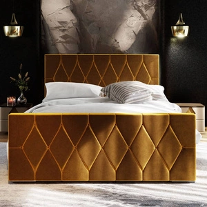 Gepolstertes Sparks 180x200 Senfbett mit Stauraum in modernem Stil mit markantem Kopf- und Fußteil