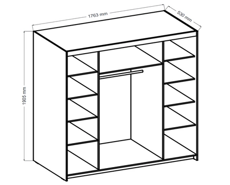 Kleiderschrank Rene 176 cm weiß klassisches Design ABS Kante ideal Spiegelschrank für Schlafzimmer oder Ankleidezimmer geräumige Schubladen