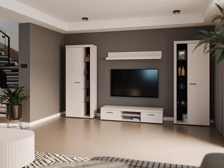 Wohnwand Rene XL sandbeige Perfektes Schrankwand für Liebhaber moderner Arrangements mit elegantem Charakter