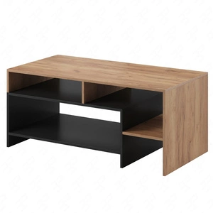 Couchtisch Elma anthrazit / Eiche craft gold modernes Möbeldesign Tischkante mit speziellem ABS-Furnier verarbeitet