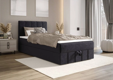 Boxspringbett Casey 120x200 graphit im modernen skandinavischen Stil mit gepolstertem Kopfteil Bett mit Staukasten