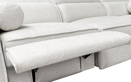 Ecksofa mit Schlaffunktion Viano III Lux grau blau links modernes Ecksofa mit ausziehbarem Fußteil Bettwäschecontainer