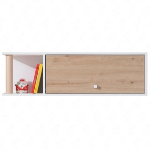 Hängeregal mit Tür Beja 100 cm weiß / Eiche handwerklich modernes Möbeldesign hochwertiges Kantenregal mit Spezialfurnier verarbeitet