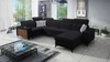 Ecksofa mit Schlaffunktion Kelly IV schwarz rechts geflochten bequemes Ecksofa verstellbare Kopfstützen seitlich mit Latten verkleidet