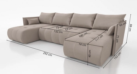 Ecksofa mit Schlaffunktion Selva U dunkelgrau Interessant präsentiertes Ecksofa aus strapazierfähigem Webstoff