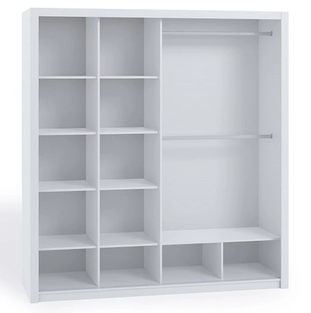 Schiebeschrank mit Spiegel Rico 200 cm Eiche Handwerker funktionelle Möbel im klassischen Stil Kleiderschrank für das Schlafzimmer oder Flur