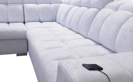 Ecksofa mit Schlaffunktion Luigi VII grau Esche links bequemes Ecksofa in einer modernen Form