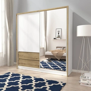 Cento 204 cm Schiebeschrank weiß / Eiche artisan modernes Design Kleiderschrank ideal für Schlafzimmer Kleiderschrank oder Flur