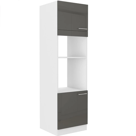 Einbau-Backofen und Mikrowellenherd Sockel Milo 60 DPM-210 2F Schrank mit Schubladen resistent gegen Dampf, Flecken und Hitze