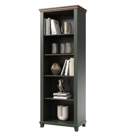 Bücherregal Evora 71 cm Flasche grün / Eiche lefkas stilvolle Bücherregal Design perfekte Ergänzung zum Büro Studie oder Jugendzimmer