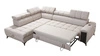 Ecksofa mit Schlaffunktion Bolmso VII Senfgelb links elegantes Ecksofa für Wohnzimmer mit Schublade und Bettzeugcontainer