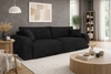 Sofa Fiesta schwarz funktionelles Wohnzimmersofa mit Bettzeugablage elegantes Design Kordelstoff