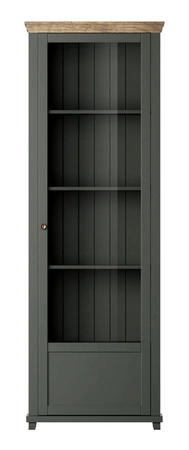 Vitrine Evora 71 cm Flasche grün / Eiche lefkas rechts werden die Liebhaber von ausdrucksstarken Interieur ideal für das Wohnzimmer und Esszimmer begeistern