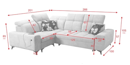 Buffalo II Schlafsofa oliv links funktionelles und stilvolles Eckschlafsofa mit verstellbaren Kopfstützen