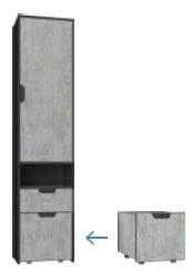 Bücherregal mit Schubladen Nano 45 cm graphit / enigma hochwertiges modernes Design und vor allem hohe Funktionalität