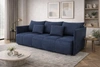 Sofa mit Schlaffunktion Selva blau funktionelles Wohnzimmersofa mit Bettzeugablage Samtstoff mit eleganter Struktur
