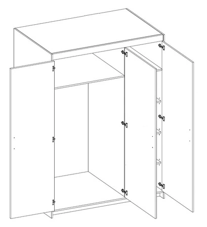 Kleiderschrank Rene 133 cm Eiche lefkas modernes Design und ABS beendet Kanten