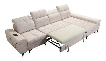Ecksofa mit Schlaffunktion Buffalo XII oliv rechts stilvolles und funktionelles Ecksofa mit Bettzeugcontainer