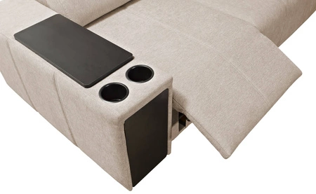 Ecksofa mit Schlaffunktion Tesalia IV Lux beige rechtsseitig stilvolles Ecksofa mit ausziehbarem Fußteil und Schiebefunktion der Rückenlehne