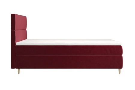 Boxspringbett Bing 90x200 dunkelrot im modernen skandinavischen Stil mit gepolstertem Kopfteil Bett mit Staukasten