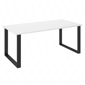 Taunton Tisch 185x90 cm weiß/schwarz schlichte Form des Möbels, angereichert mit stilvollen schwarzen Beinen im Loft-Stil, auslaufsichere Platte