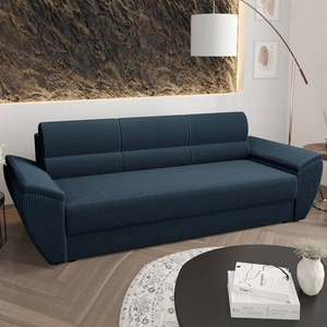 Sofa Fogu Bis blau stilvolles Sofa mit bequemen Armlehnen Cord-Polsterung Stoff Bettzeug Container