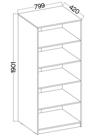 Bücherregal Makana Eiche handwerklich funktionale Möbel für Büro, Arbeitszimmer oder Jugendzimmer