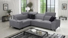 Ecksofa mit Schlaffunktion Kelly Sleek II grau links elegantes Ecksofa für das Wohnzimmer aus strapazierfähigem Webstoff