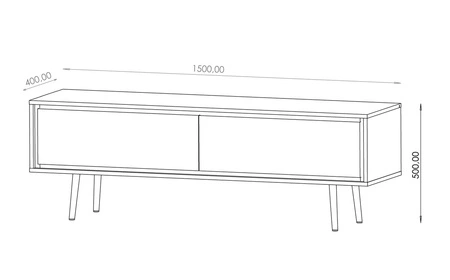 RTV-Schrank Nevea 150 cm beige eleganter Schrank in dezenten Farben originelle Dekoration für jedes Interieur stabile goldene Beine
