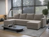 Ecksofa mit Schlaffunktion Pasco U beige klassisches Design geschmackvoller Körper mit garantierter Funktionalität und Komfort weicher Stoff