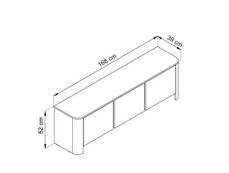 TV-Schrank Bari 168 cm beige stilvoller im modischen Stil geschwungene Kanten dekorative goldene Accessoires