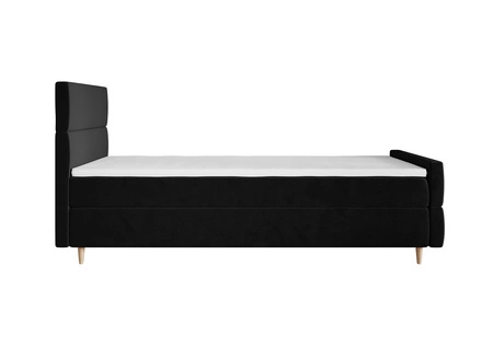 Boxspringbett Benet 120x200 schwarz im modernen skandinavischen Stil mit gepolstertem Kopf- und Fußteil Bett mit Staukasten
