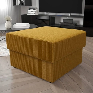 Pouffe Fogu Honig-Gelb stilvolles Design Pouffe ideal für die Vervollständigung einer Anordnung weichen Cord-Stoff mit markanten Streifen