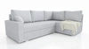Ecksofa mit Schlaffunktion Nofi grau Esche rechts Ecke modernes Design einfaches und stilvolles Design, das zu jeder Einrichtung passt