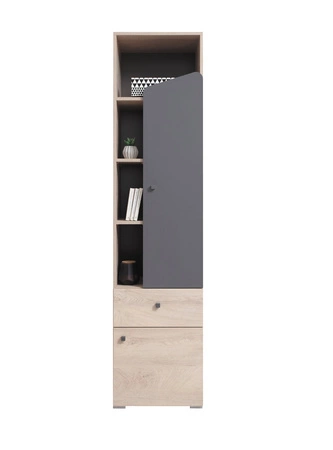 Bücherregal Dzeta 45 cm Eiche / anthrazit ideal für das Jugendzimmer sehr brauchbar hat einen modernen Look